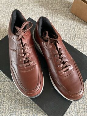 MBT Brown Leather Derby Sneakers EUR 41, US Men's 7.5